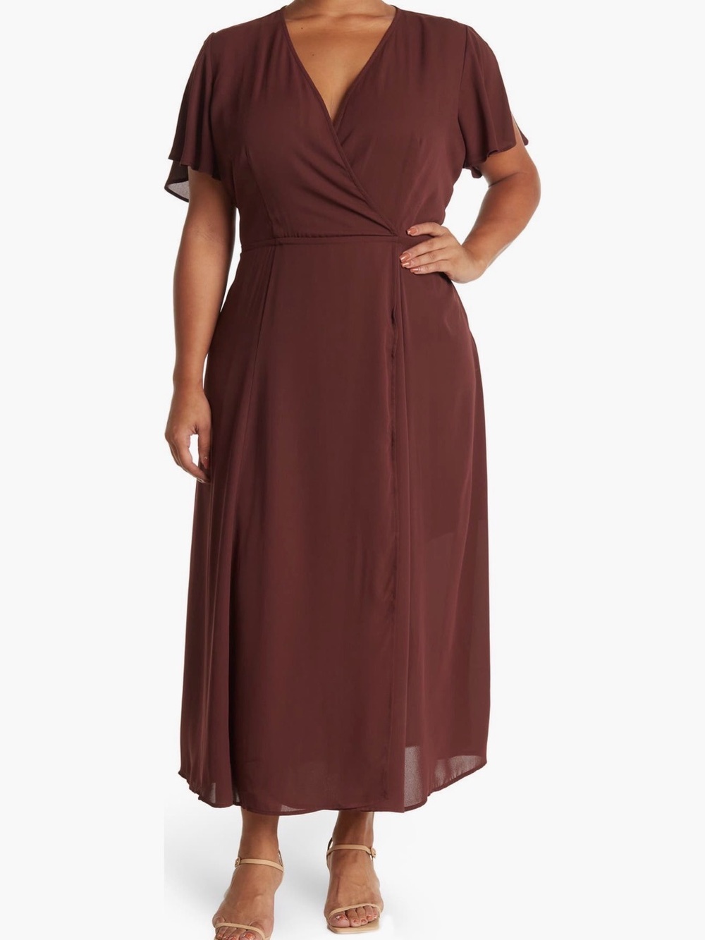 Love by Design raisin Wrap Maxi dress